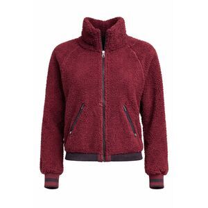 Joy Lab Sherpa Fleece Jacket Burgundy Zip Up Size Large Cozy Teddy Jacket